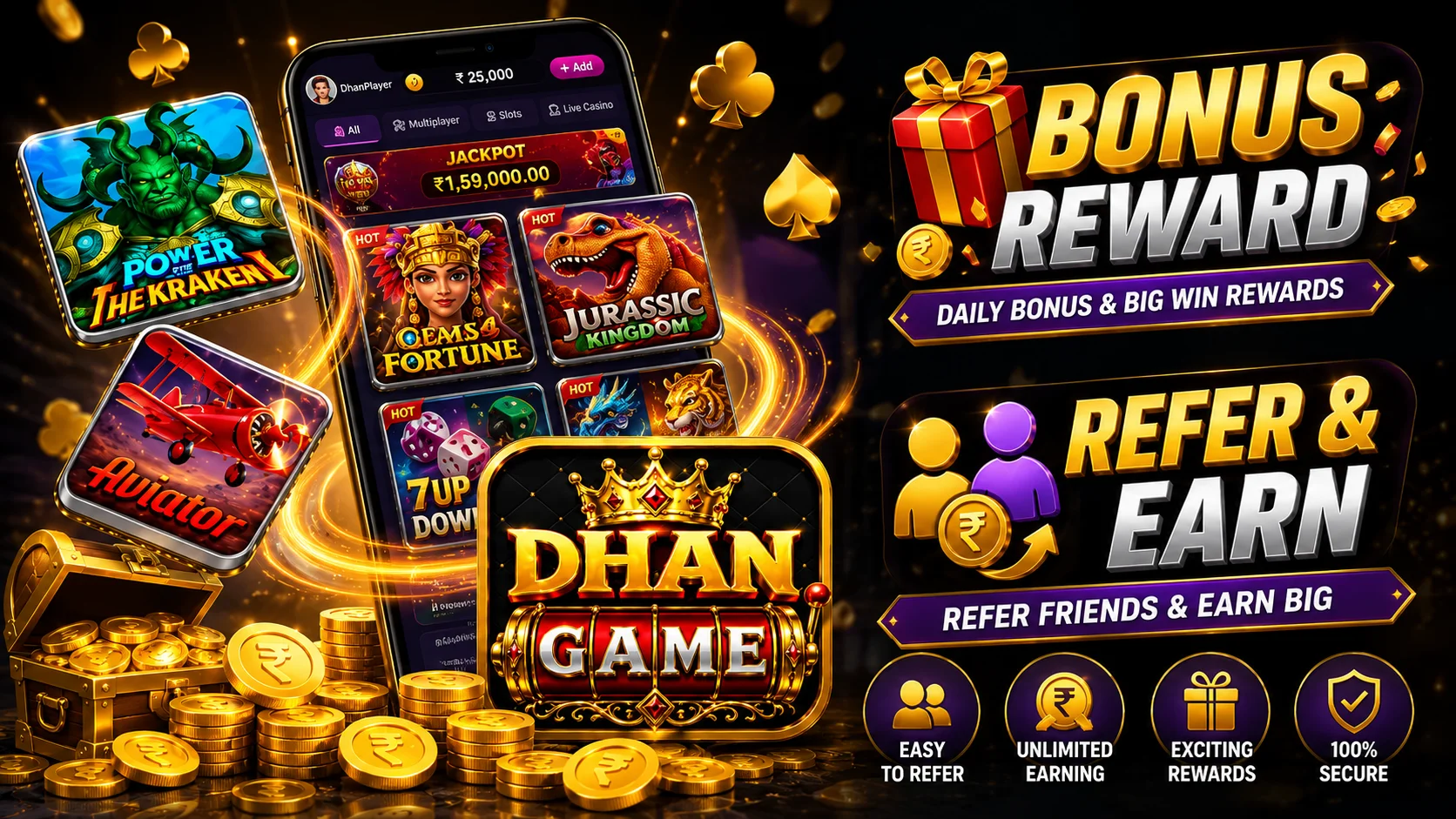 Dhan Game APK Welcome Bonus and Refer Earn Rewards